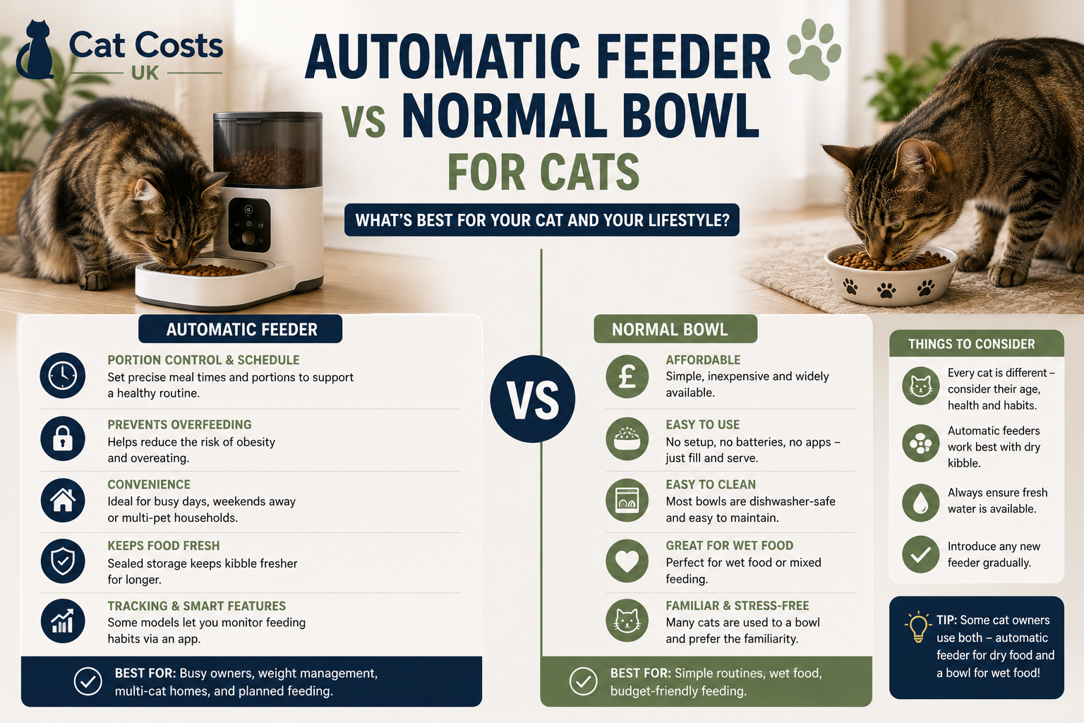 Automatic Feeder vs Normal Bowl for Cats